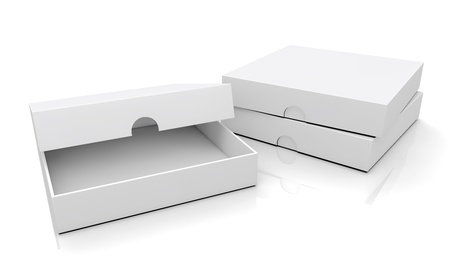 blank boxes isolated on white background の写真素材
