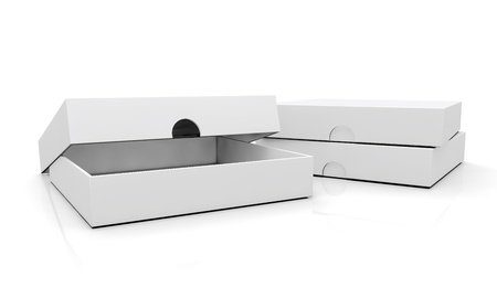 blank boxes isolated on white background の写真素材