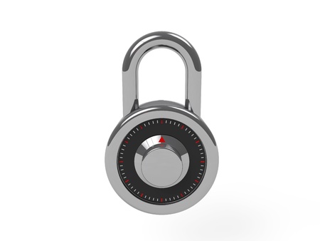 3d padlock isolated on white background の写真素材