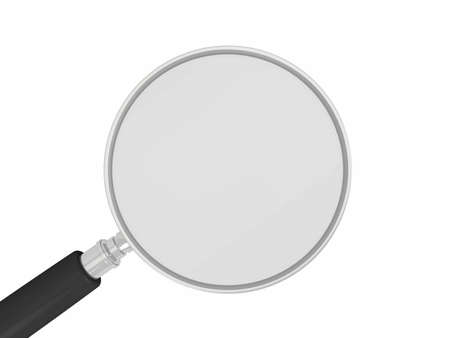 Magnifying glass isolated on white の写真素材
