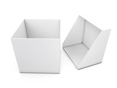 blank box isolated on white background の写真素材