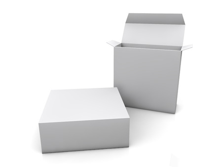 blank box isolated on white background の写真素材