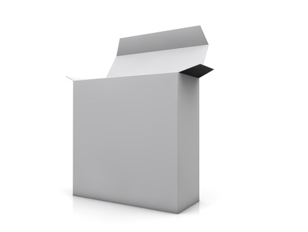 blank box isolated on white background の写真素材