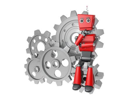 red robotic toyの写真素材