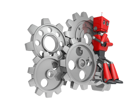 red robotic toyの写真素材