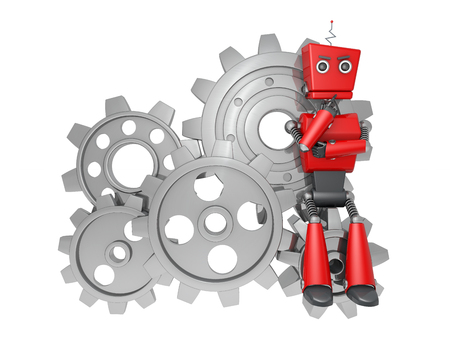 red robotic toyの写真素材