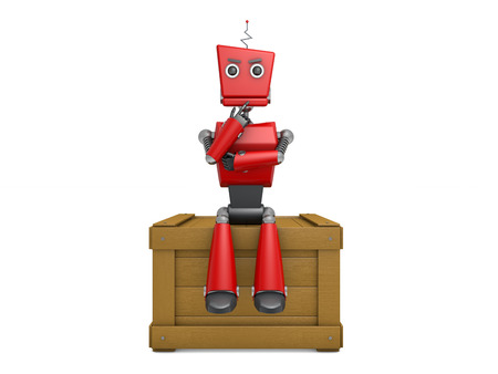 red robotic toyの写真素材