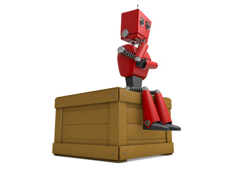 red robotic toyの写真素材