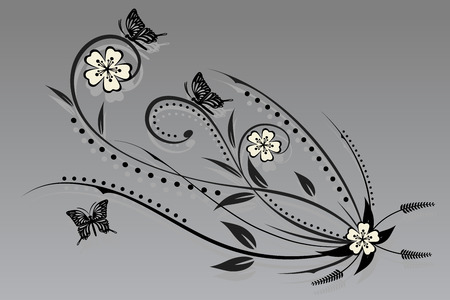 vector floral and flowerのイラスト素材