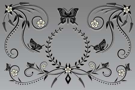 vector floral and flowerのイラスト素材