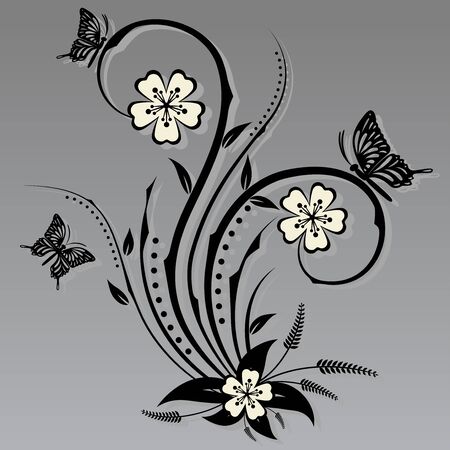 vector floral and flowerのイラスト素材