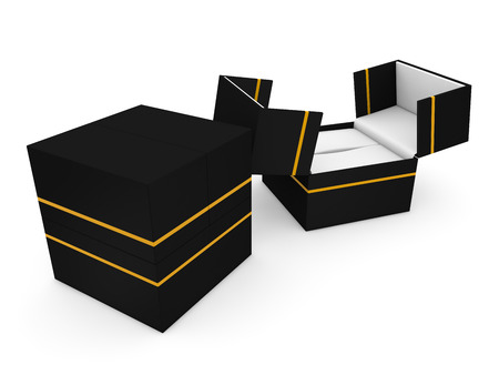 jewel box isolated on white background 3D renderingの写真素材