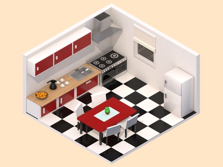 3d rendering kitchen roomの写真素材