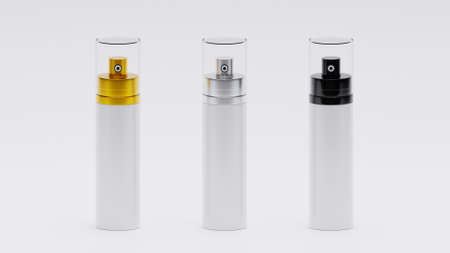 Perfume bottles various color 3d realistic set on white background