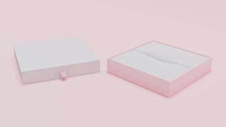 3d rendering blank box for jewelry and giftsの写真素材