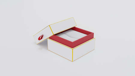 3d rendering blank box for jewelry and giftsの写真素材