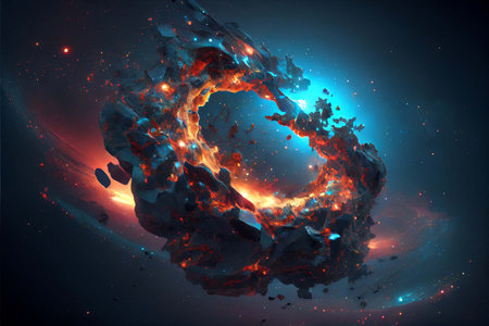 3D illustration of abstract fractal for creative design looks like galaxies