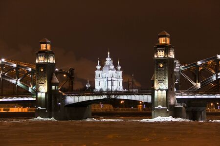 St. Petersburg Cathedral at the bridge background. Saint Petersburgの写真素材