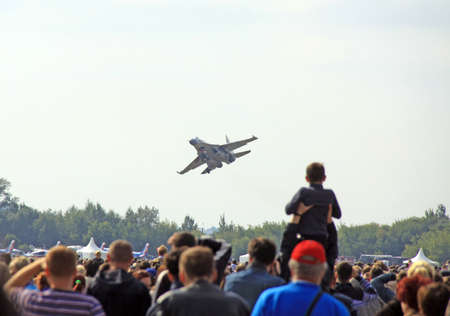 Exhibition of aviation equipment and weapons of Russian army at MAKS -2017 international air and space salon, Moscow 18-23 Jule, Russiaのeditorial素材