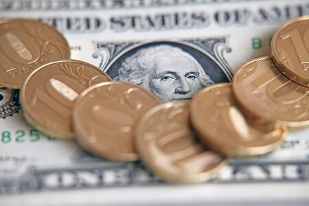 The dollar in Russia exceeded the mark of 70 rublesの写真素材