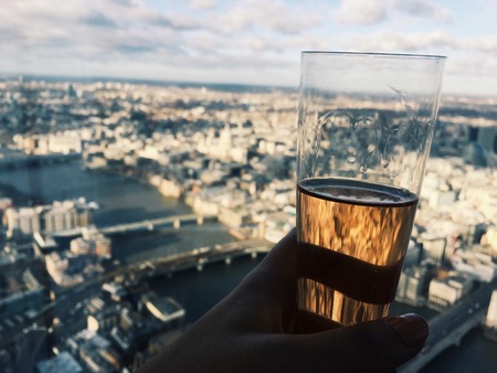 Champagne on top of The Shard
