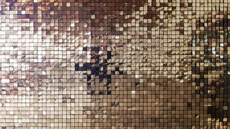 Sequin background. Silver square sparkles shimmering in the sun, reflecting the colors of the...