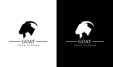 Ilustration vector graphic of Sheep head design vector on white and black background. Wild animal.のイラスト素材