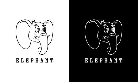Vector beautiful elephant face tattoo sketch or template for print on t-shirtsのイラスト素材