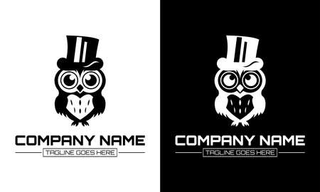 Ilustration vector graphic of owl logo wearing magician hatのイラスト素材