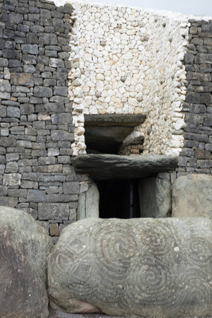 Entrance to Megalithic tomb, Newgrangeのeditorial素材