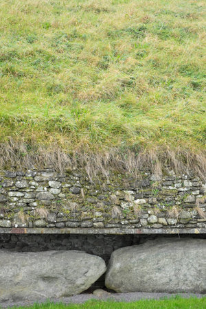 Side view of the ancient site in Co Meathの写真素材