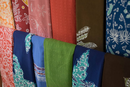 Traditional batik fabricsの写真素材