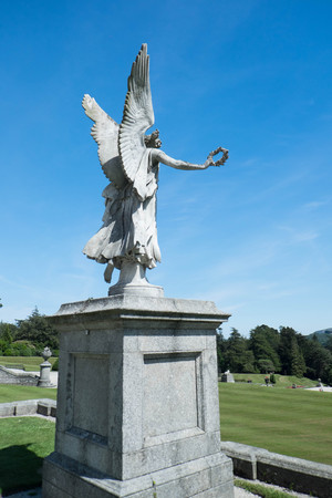 Statue of an angel at Powerscourt estateのeditorial素材