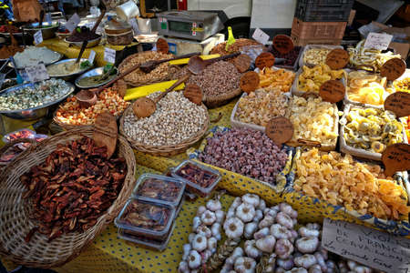 Open Air Market in St Remy Provence France. Candy and sweets.のeditorial素材