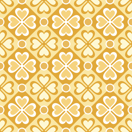 seamless pattern of stylized flowers and geometrical shapesのイラスト素材