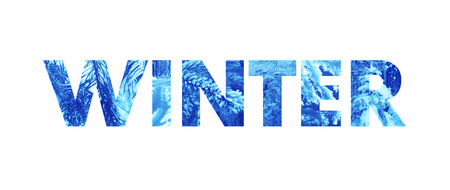Winter word - bold type filled with natural photo texturesの写真素材