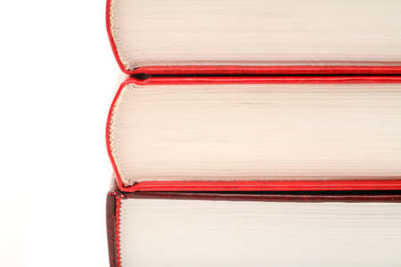 Three books against white Background. Close-upの写真素材