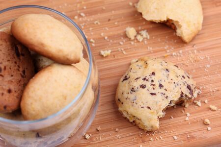 Homemade chocolate chip cookies. Close-up.