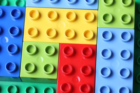 LEGO Duplo Blocks.Caption: Tambov, Russian Federation - April 20, 2012: Lego (trademarked in capitals as LEGO) is a popular line of construction toys manufactured by the Lego Group, a privately held company based in Billund, Denmark.のeditorial素材