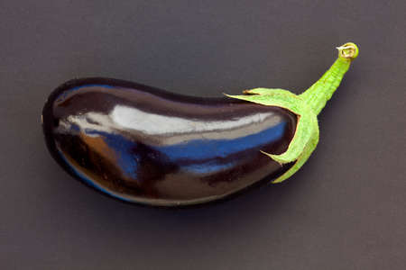 Organic eggplant on black の写真素材