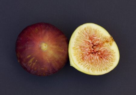 Figs on black background. Top viewの写真素材