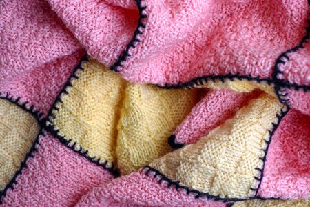 Background of hand knitted blanket