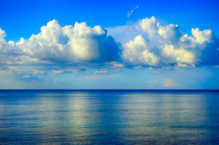Blue sky with beautiful clouds over the sea. Non-urban scene.