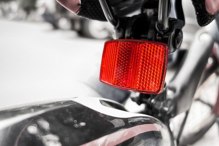 Closeup of bicycle rear reflector.の写真素材