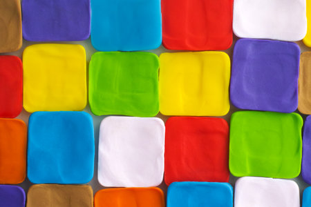 A colorful polymer clay squares backgroundの写真素材