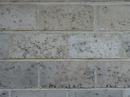Gray wall background made with concrete blocksの写真素材
