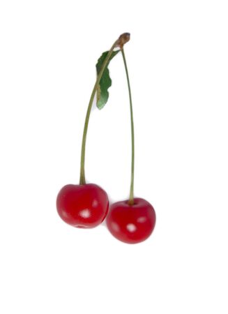 Cherry isolated on whiteの写真素材