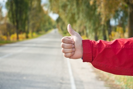 Hitchhiker sign