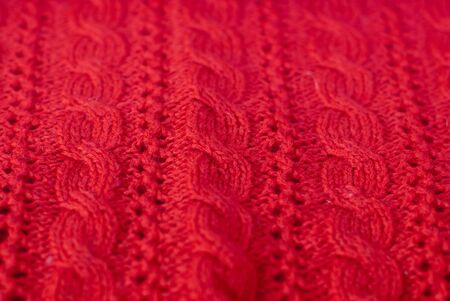 Red woolen worsted patternの写真素材