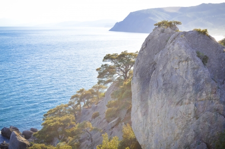 Beautiful seascape  Sea and rock at the sunset  Nature composition の写真素材